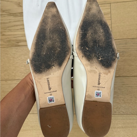 Larroude - Irene Flats in Mushroom Grey Leather - Picture 3 of 5